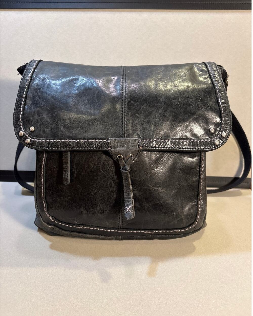 THE SAK Ventura Convertible Crossbody Backpack Black Leather Purse